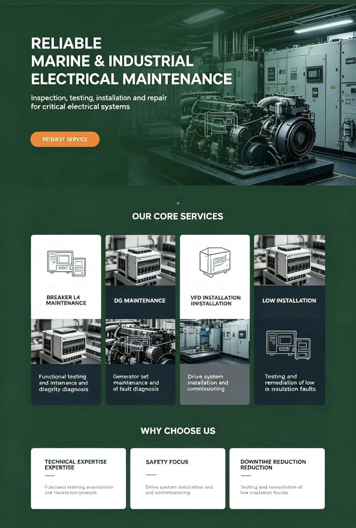 Overview of marine and industrial electrical maintenance services